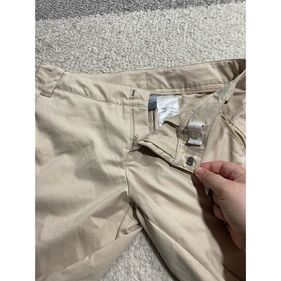Nike Performance Pants Womens Small Golf Hiking Stretch Zip Pocket Cream Khaki - Picture 6 of 16